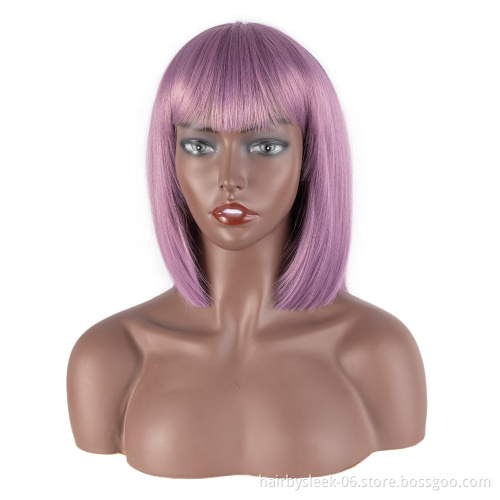 Rebecca Woman Wigs Brown Black Woman Wig Bob Short Synthetic Wig Natural Colours With bang Heat-resisting Soft Hair Bob Style